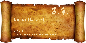 Barna Harald névjegykártya